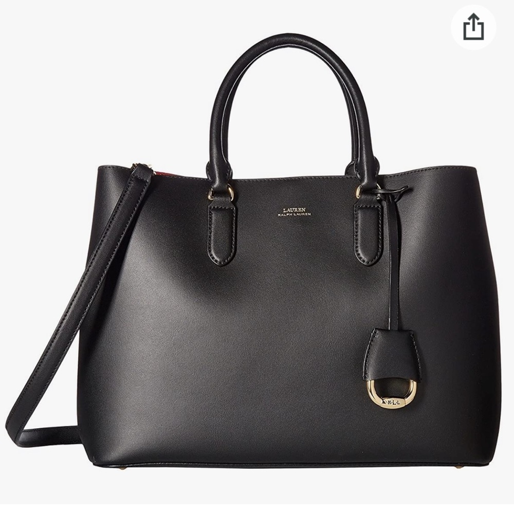 Lauren Ralph Lauren Dryden Marcy Leather Tote (Black/Red) - Brand New Never Used